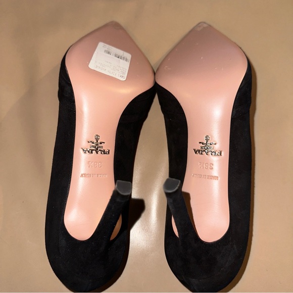 Prada Suede Nero Pointed Pumps Black Suede Wavy Cut 38.5 Kate Middleton’s Style - Picture 5 of 14